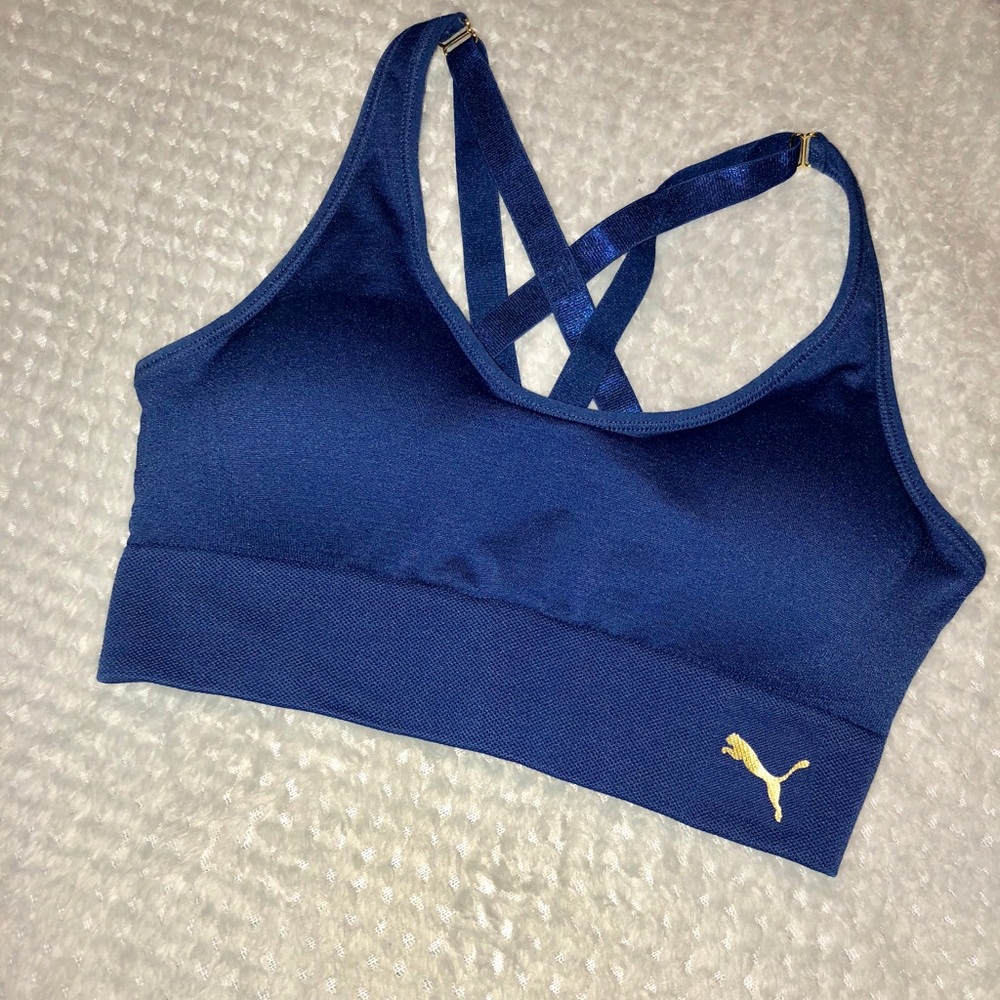 New Puma Seamless Bra Royal Blue Puma Sports Bra